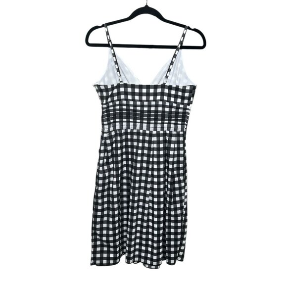Banana Republic Black white Gingham Plaid Sundress Dress A-Line NWT Size 0 - Picture 4 of 11